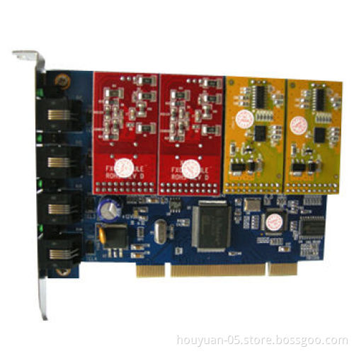 TDM400P Asterisk Card, Supports Freeswitch, Dahdi and Zaptel Soft Switch IVR, VoIP PBX System